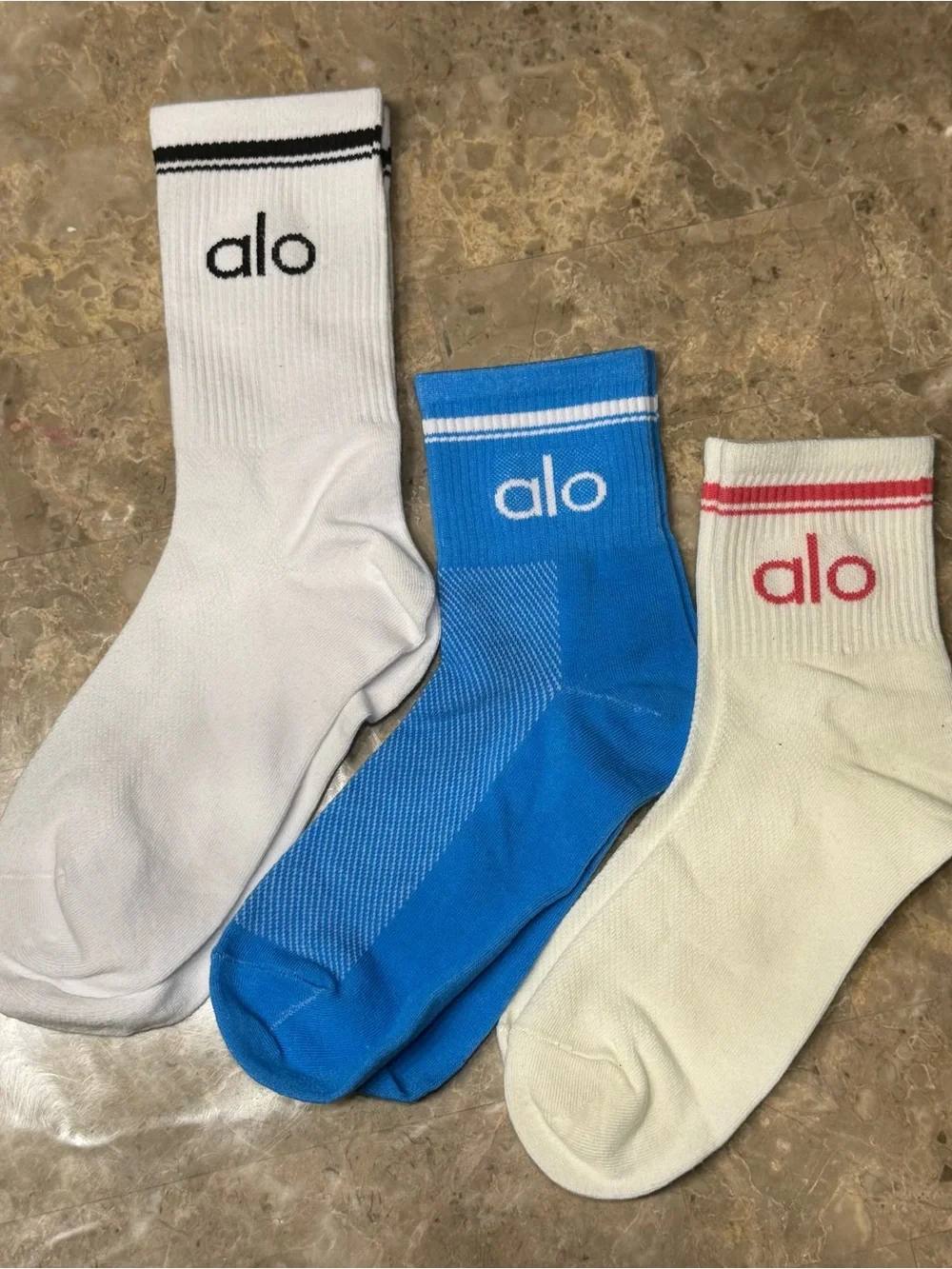 New Women’s Alo Socks New without tags 3 pairs Fits sizes 6-11